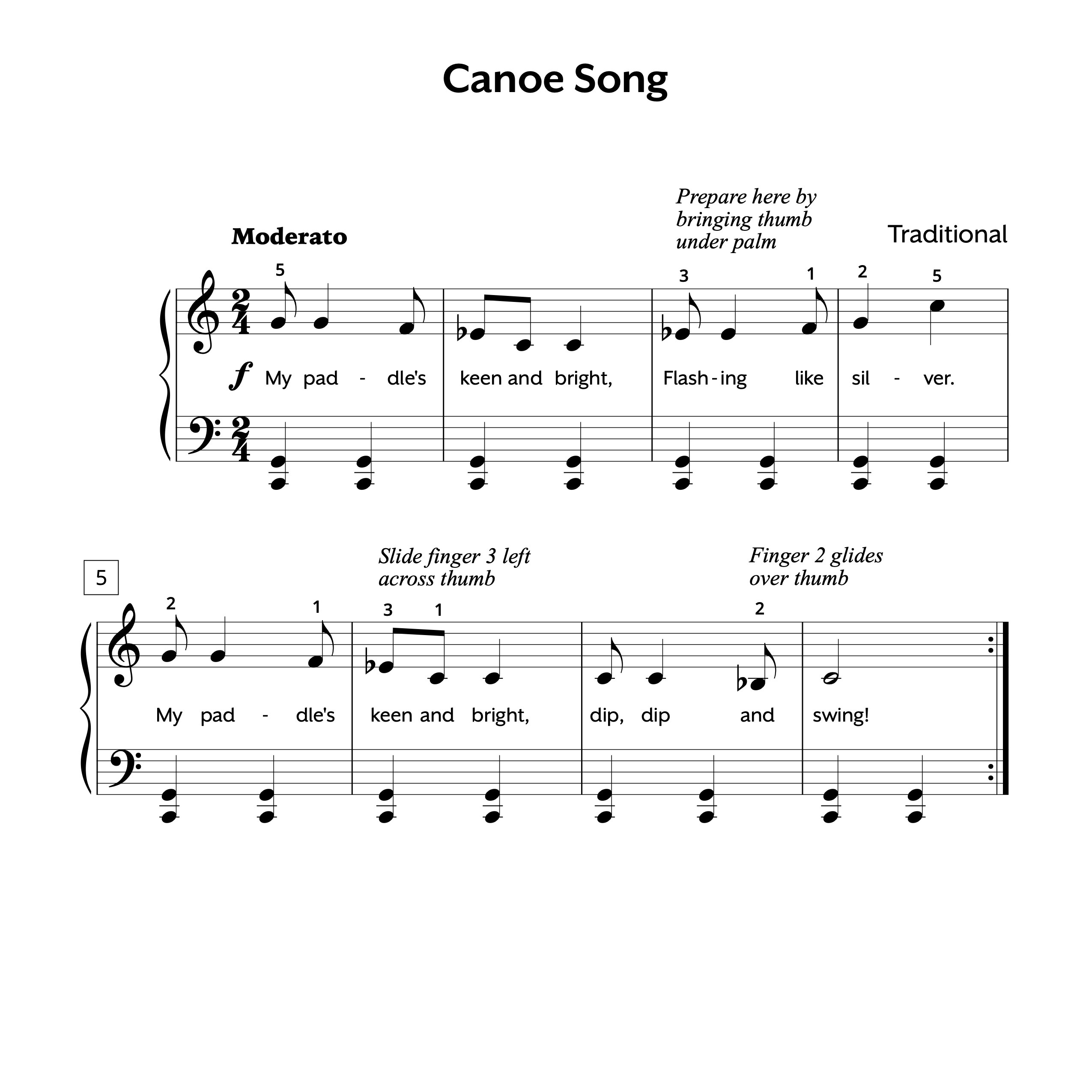 Canoe Song Sheet Music