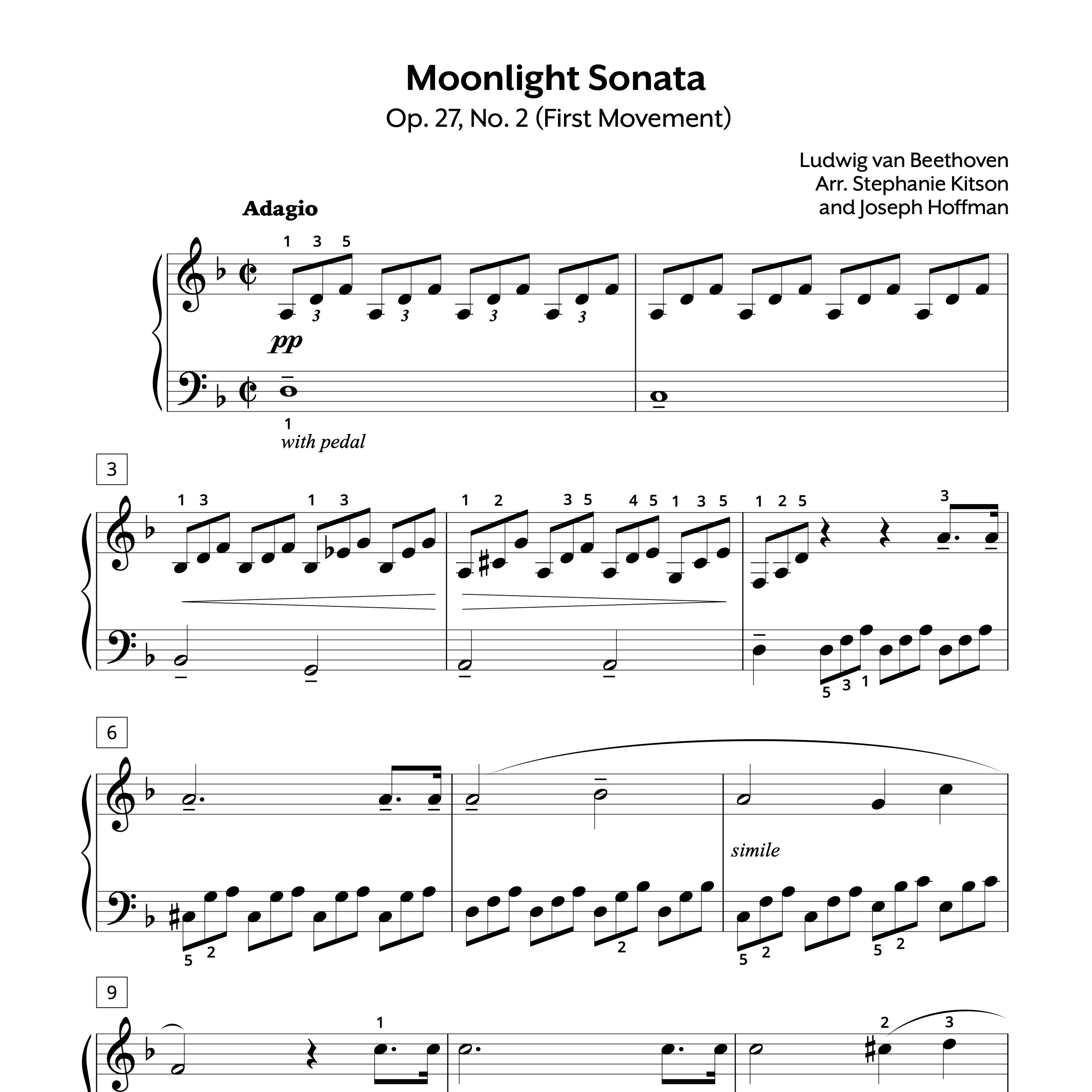 Beethoven Beethoven Moonlight Sonata Early Intermediate Sheet Music