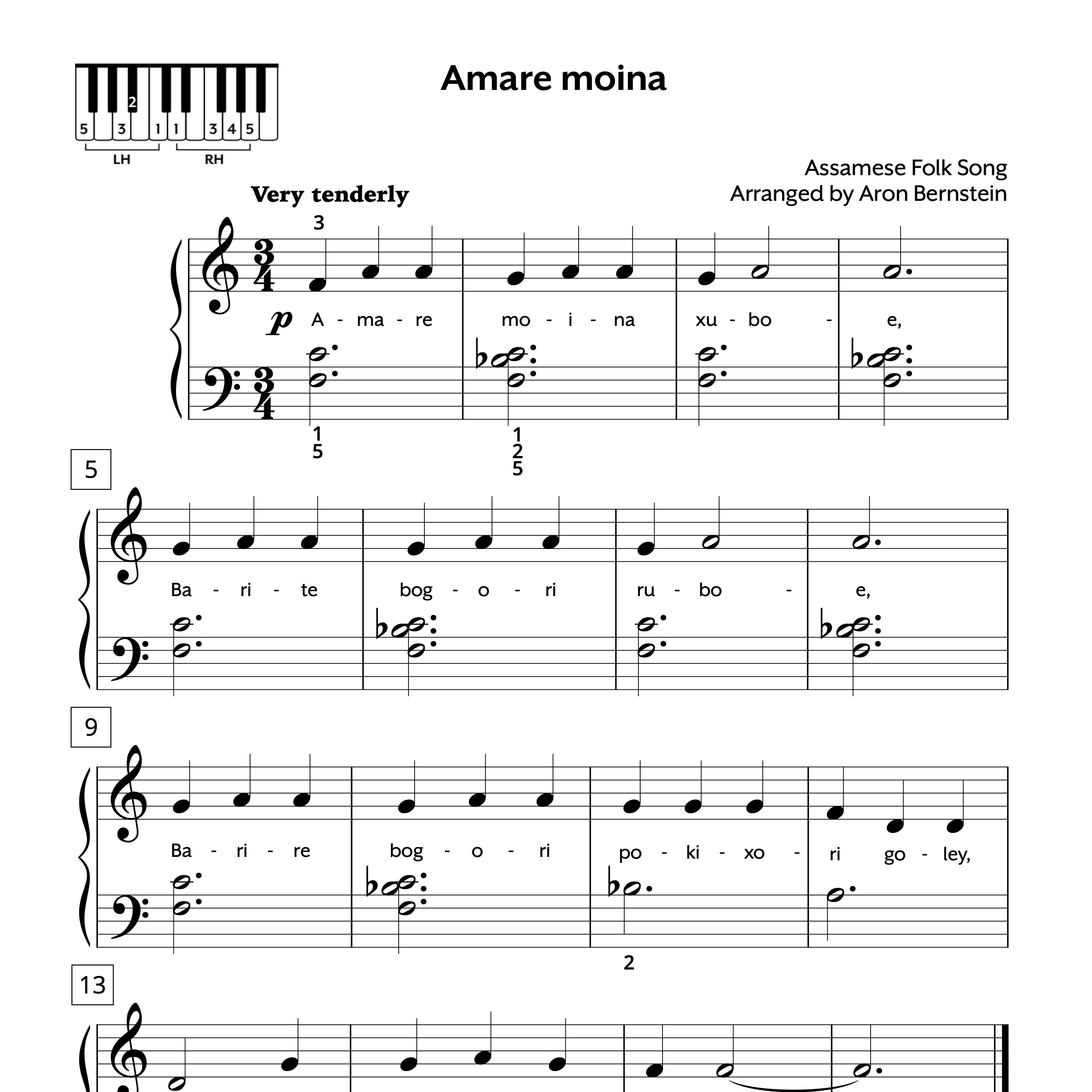 World Early Elementary Amare Moina FREE Sheet Music