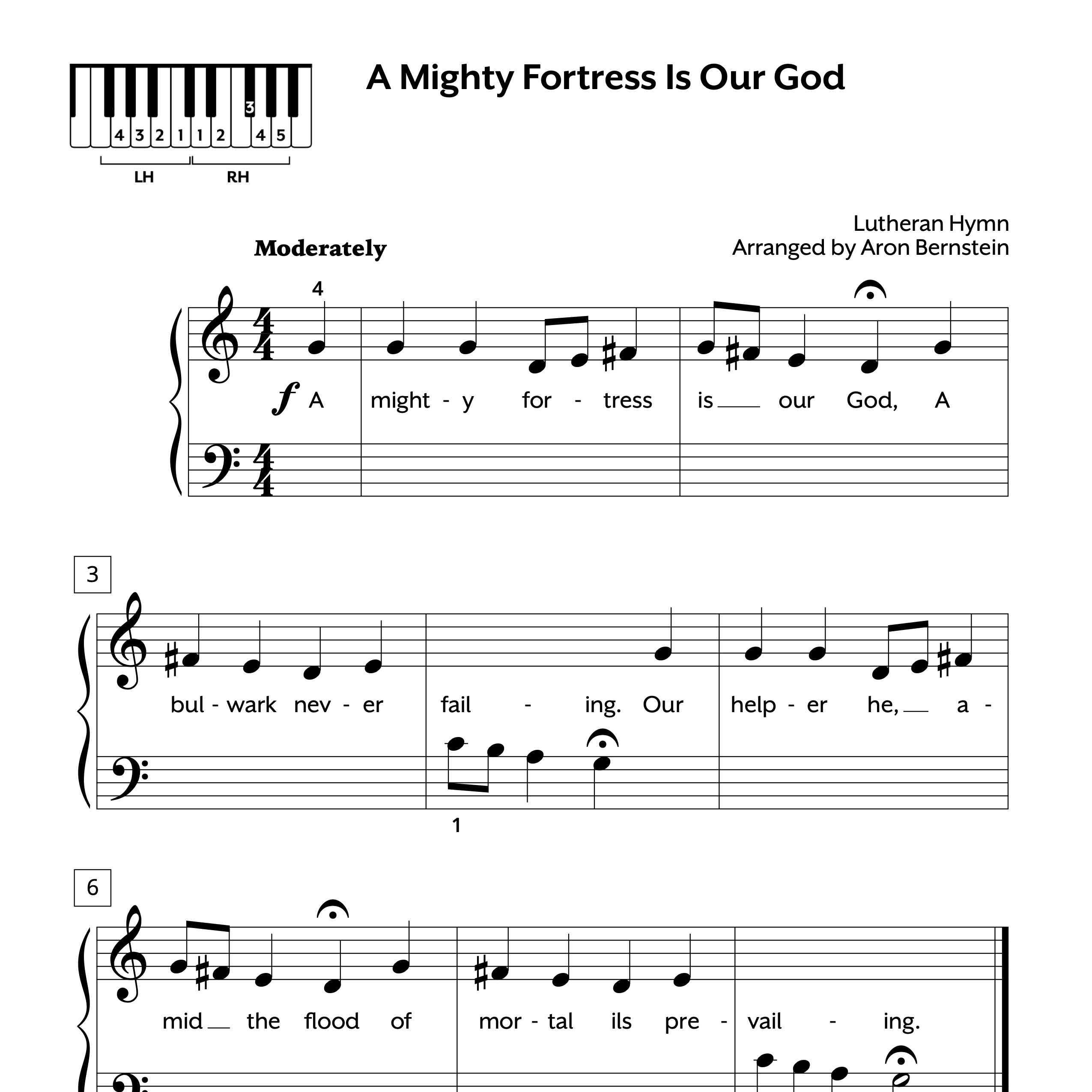 A Mighty Fortress Is Our God Early Elementary Sheet Music