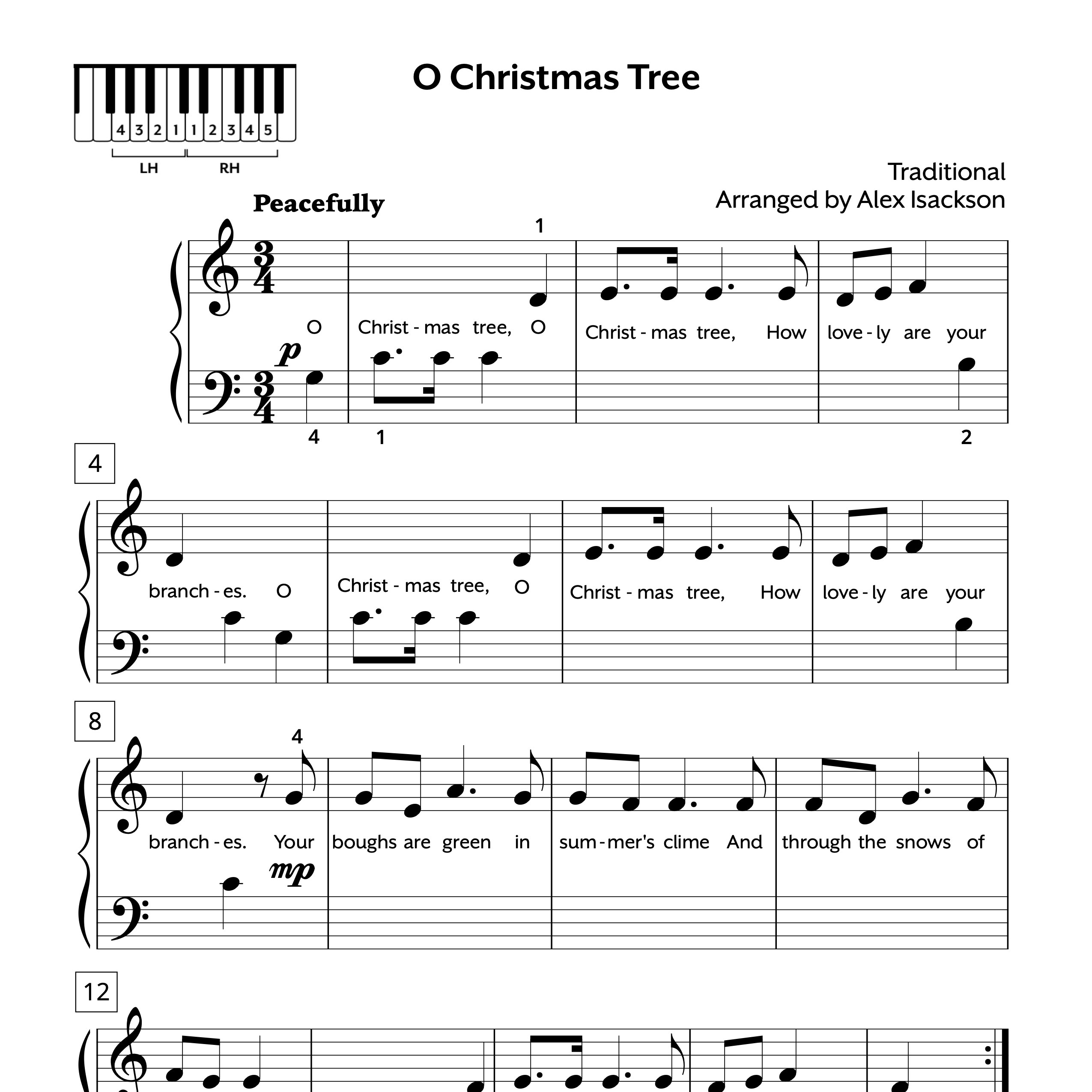 Christmas Early Elementary O Christmas Tree FREE Sheet Music