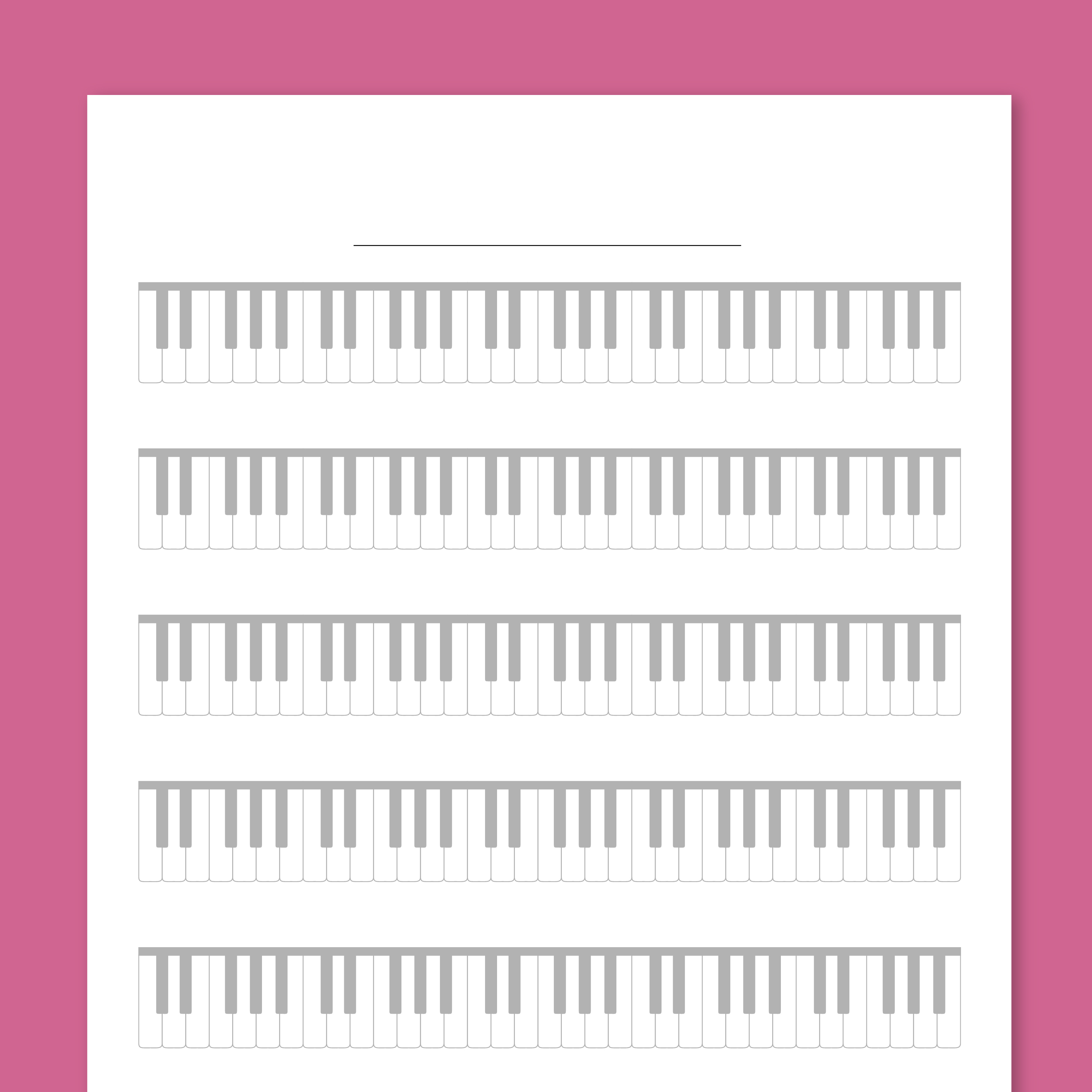 Blank Keyboard Worksheet Gray Version