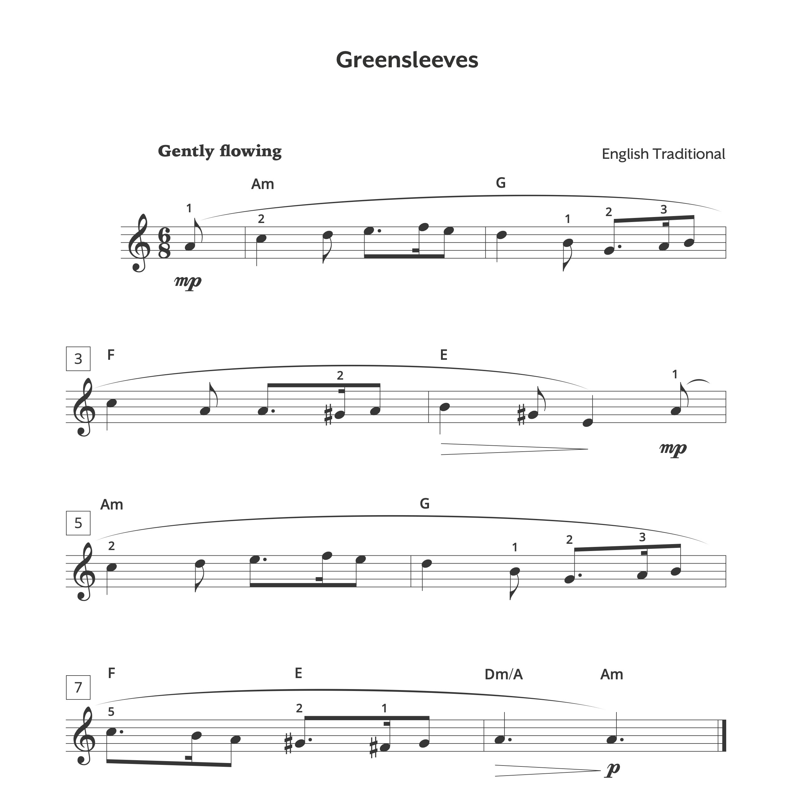 Greensleeves Lead Sheet Sheet Music