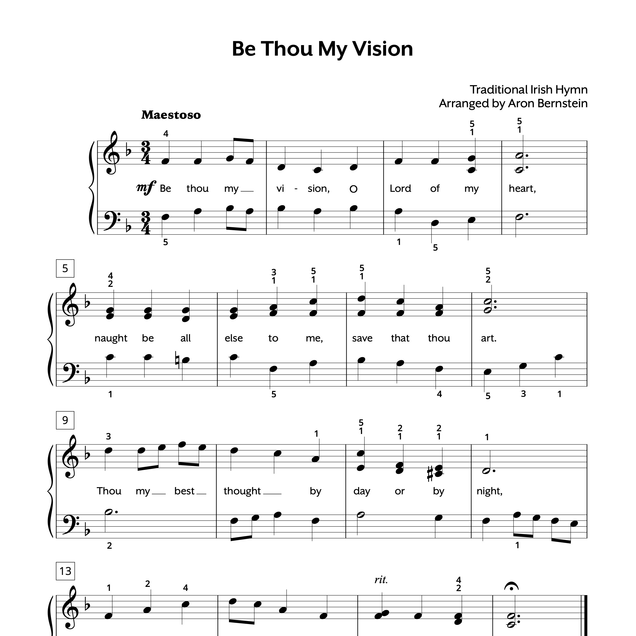 Be Thou My Vision Sheet Music