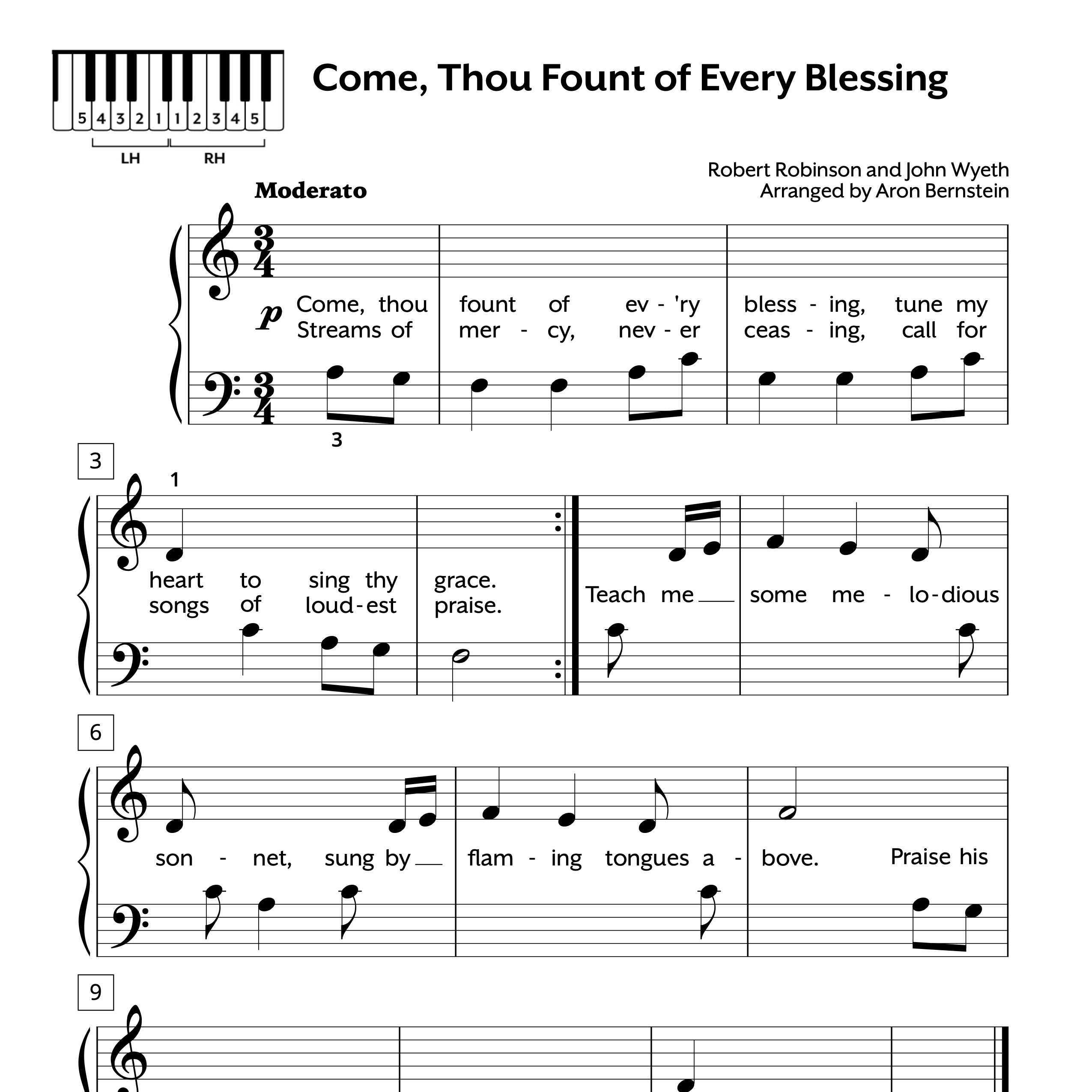 Come, Thou Fount of Every Blessing Sheet Music