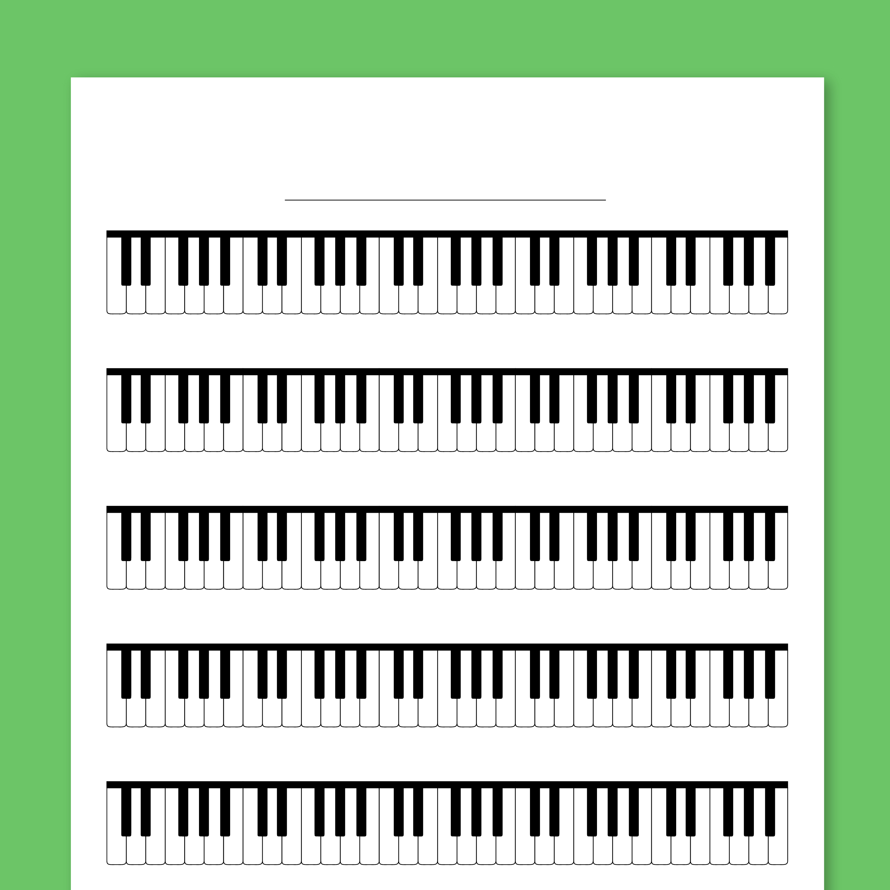 Blank Keyboard Worksheet Black and White Version