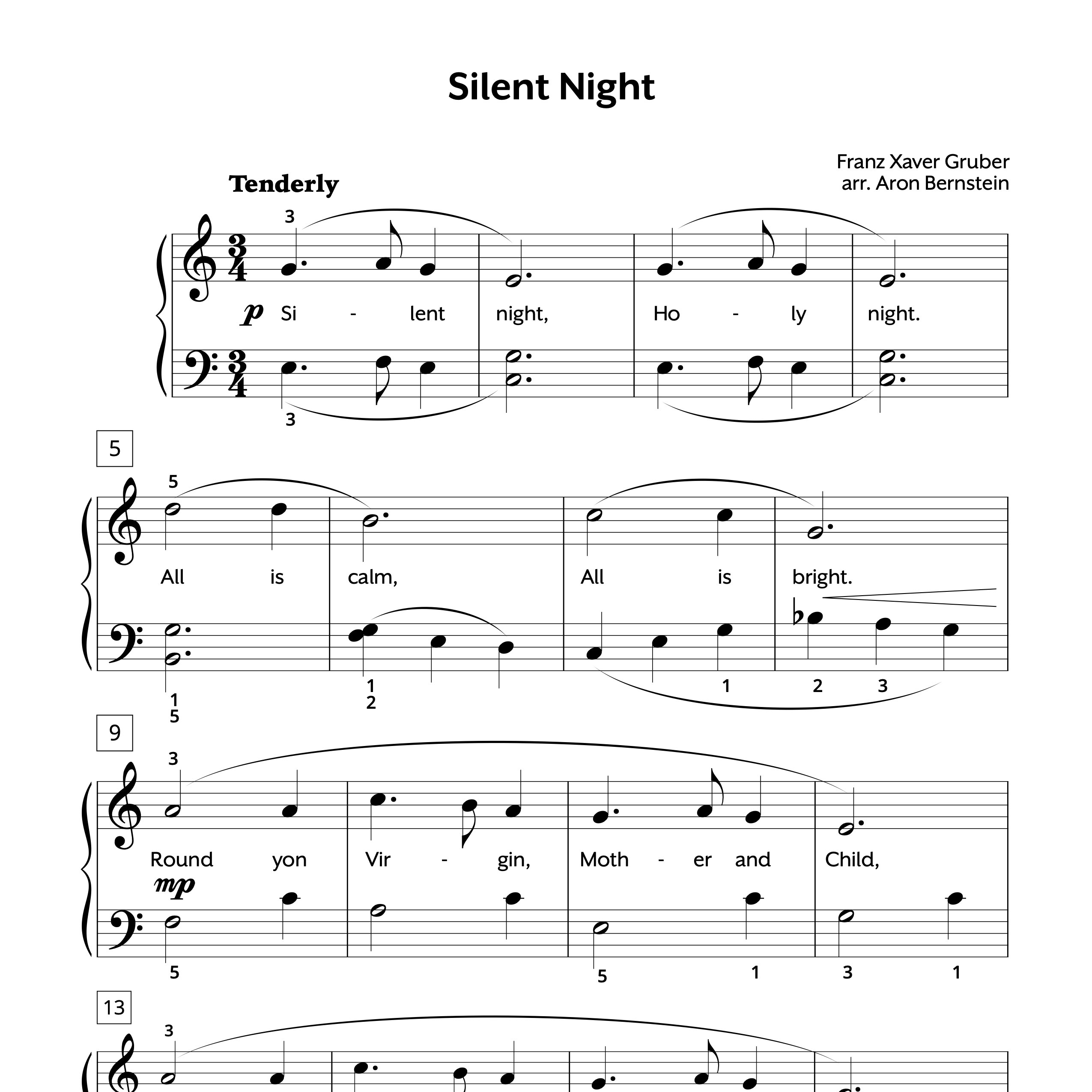 Silent Night Late Elementary Sheet Music