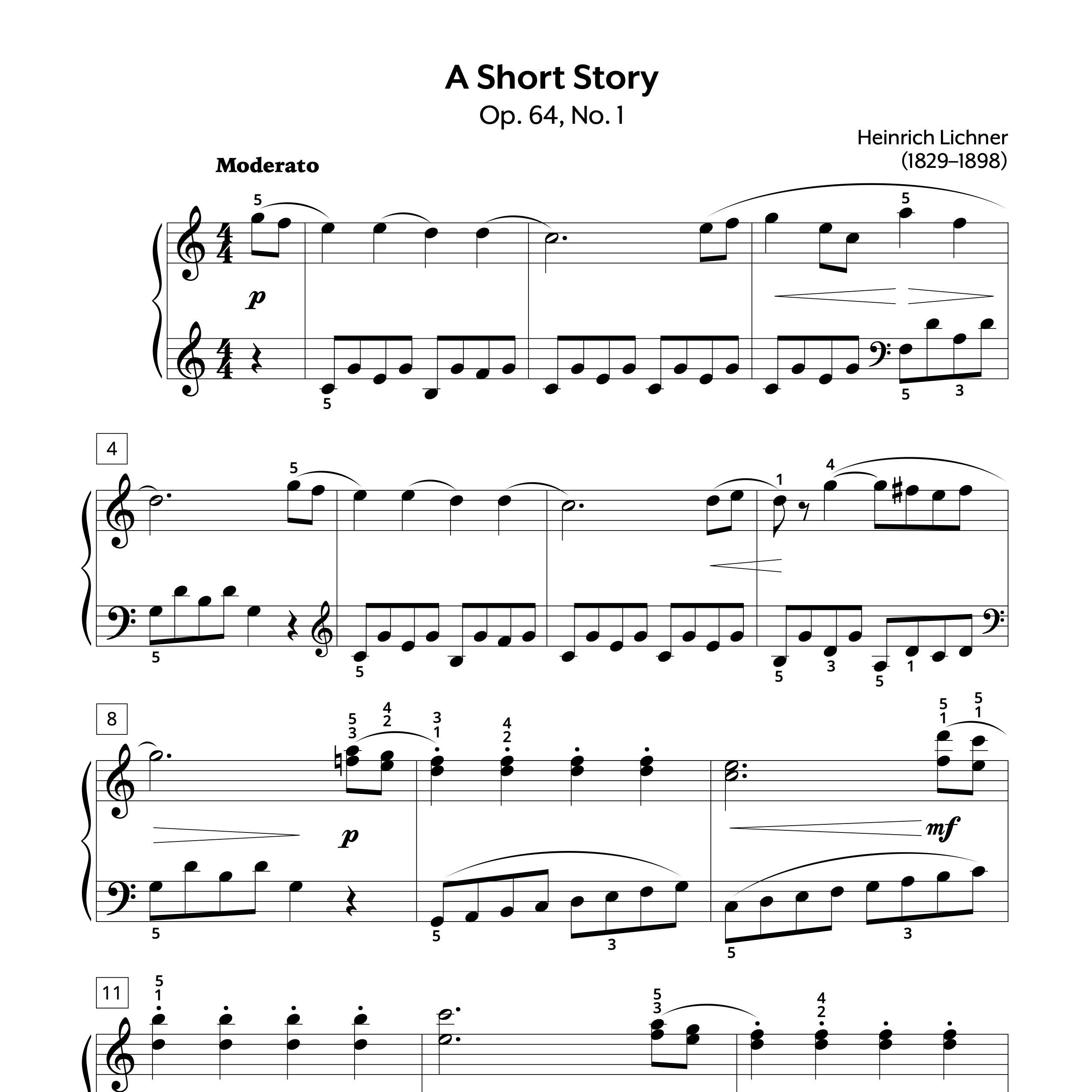 Lichner A Short Story Sheet Music