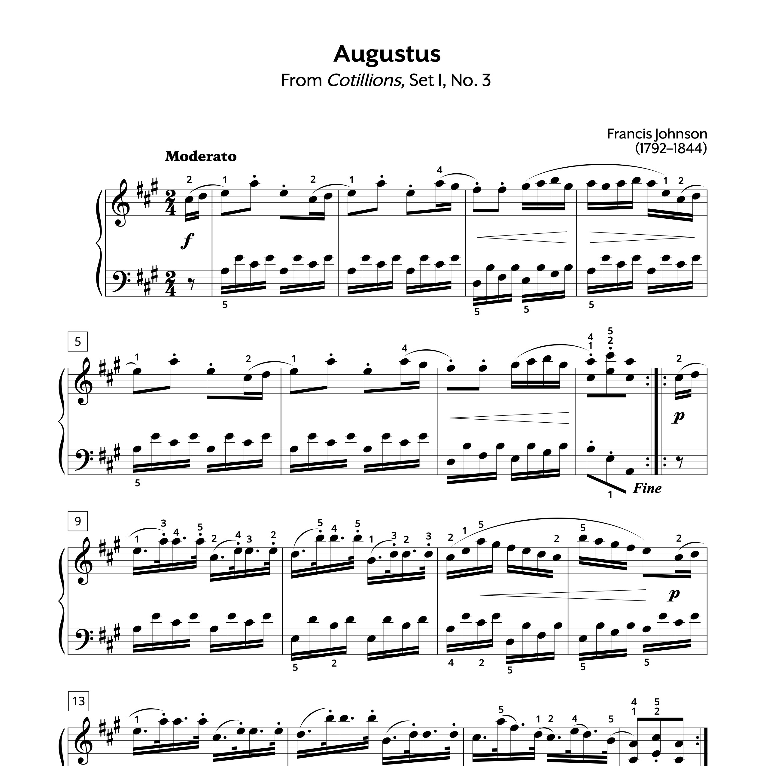 Johnson Augustus Sheet Music