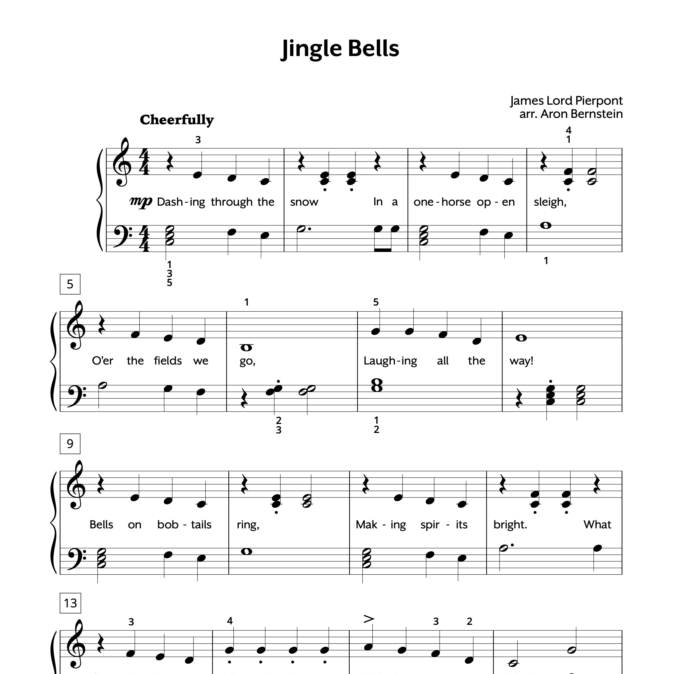 Jingle Bells Late Elementary Sheet Music