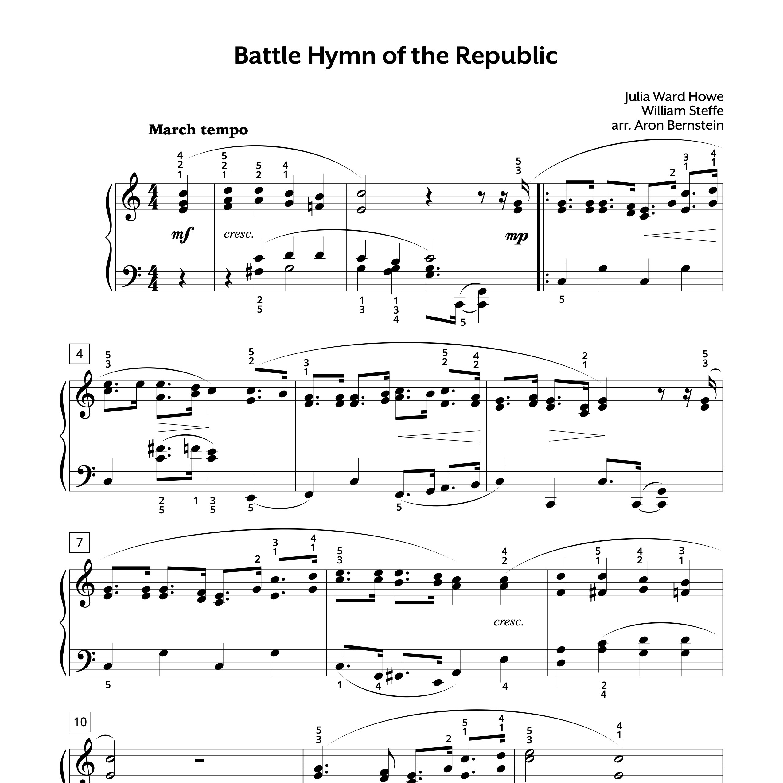 Battle Hymn of the Republic Late Intermediate Sheet Music