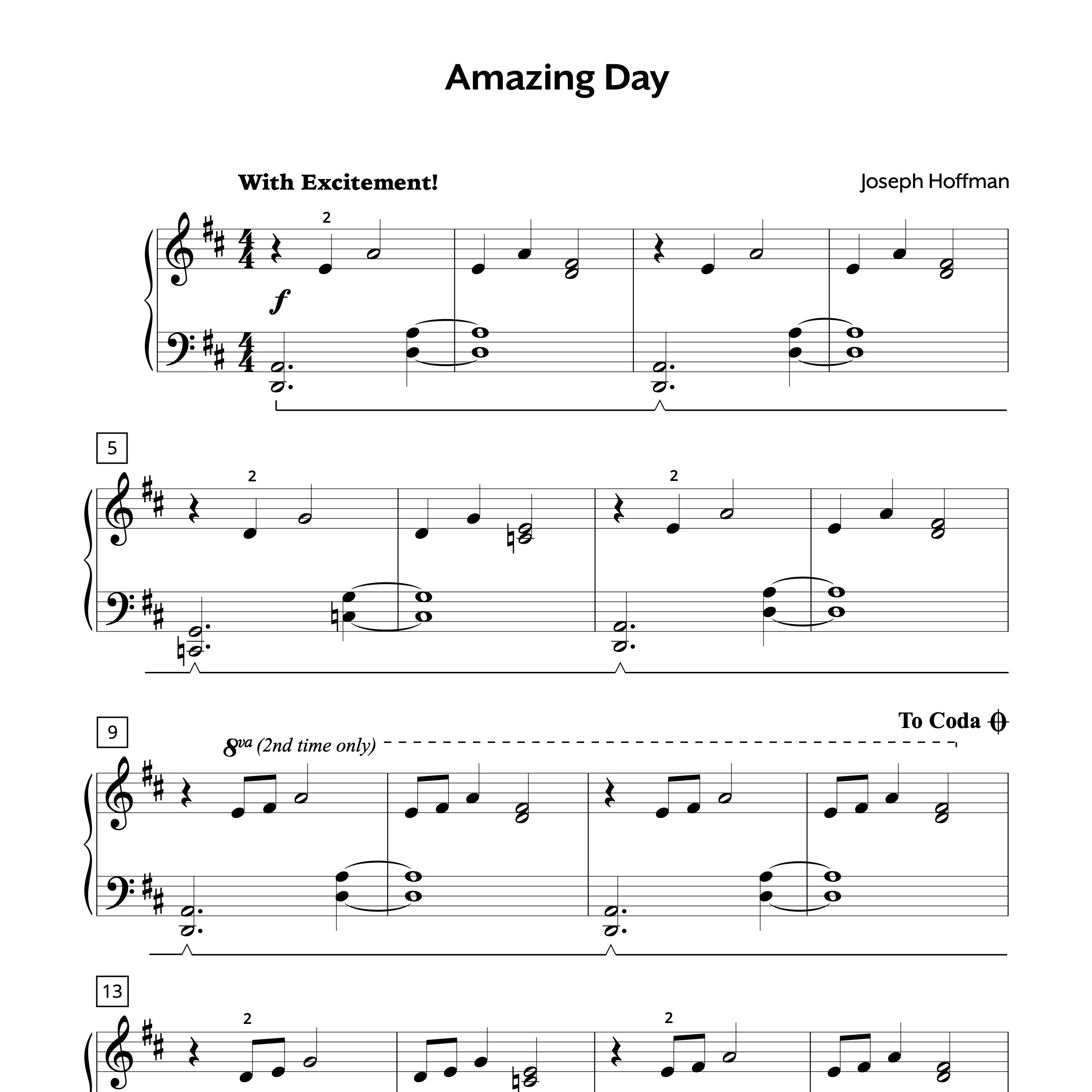 Hoffman Amazing Day Sheet Music