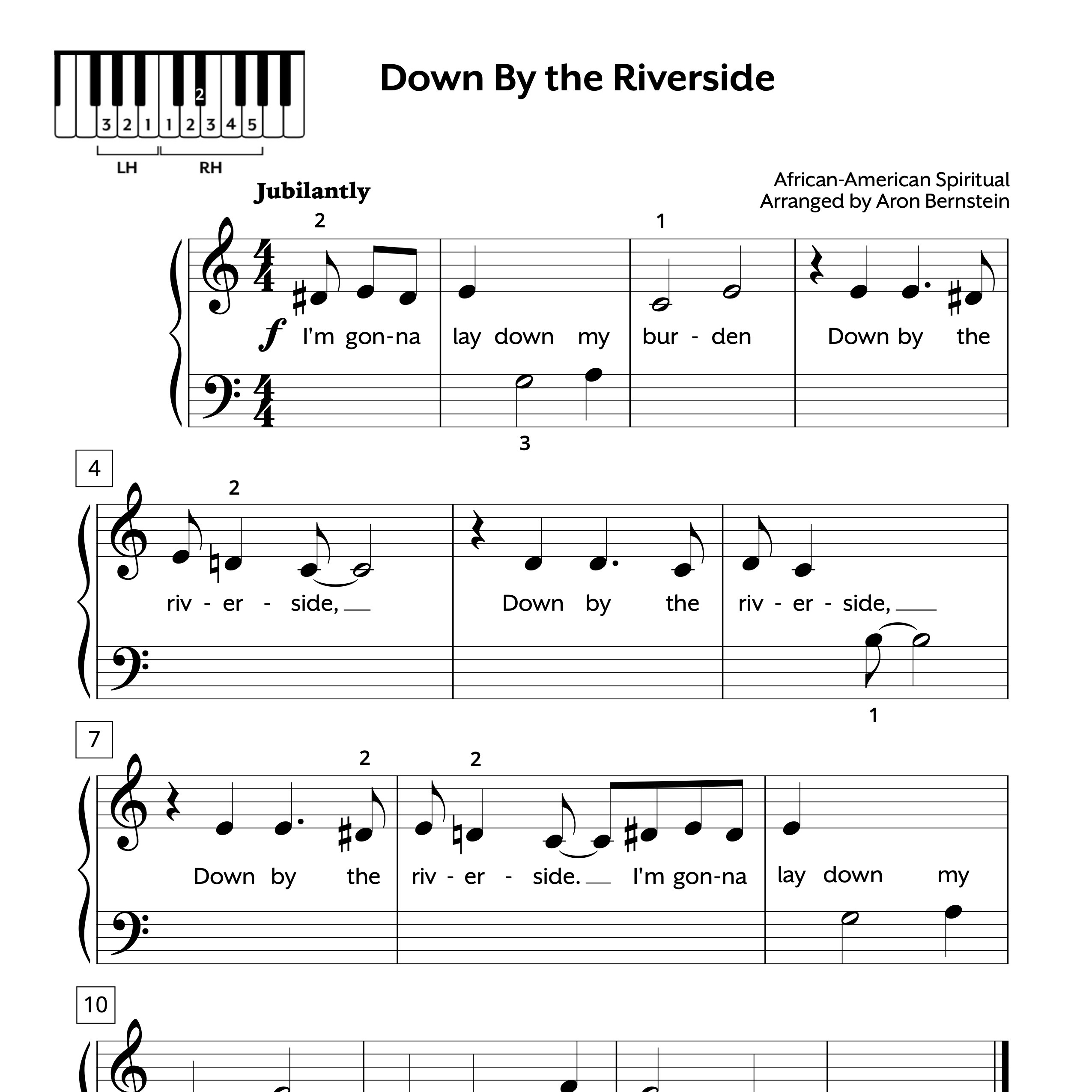 Down By the Riverside Early Elementary Sheet Music