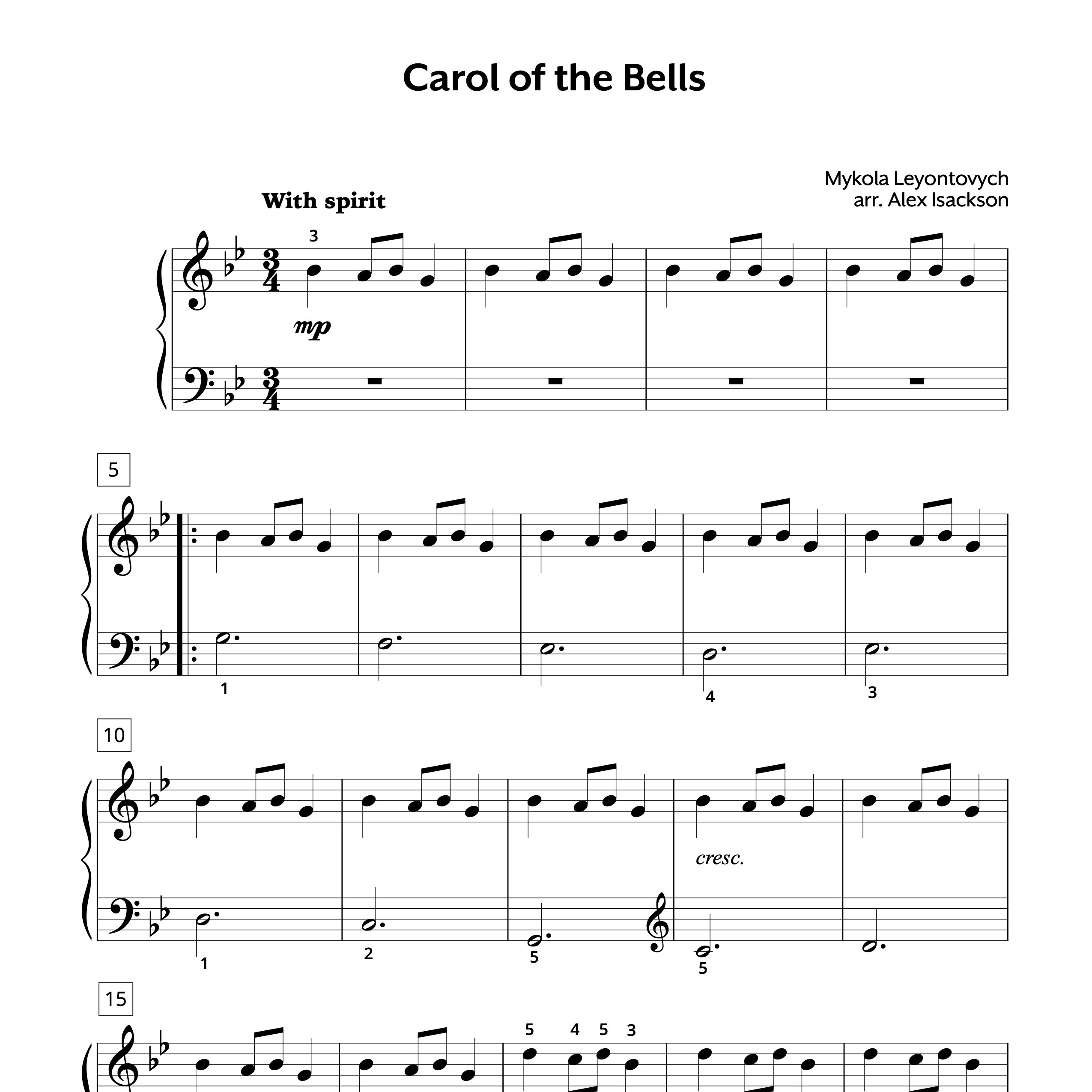 Carol of the Bells (Tutorial Version) Store Preview