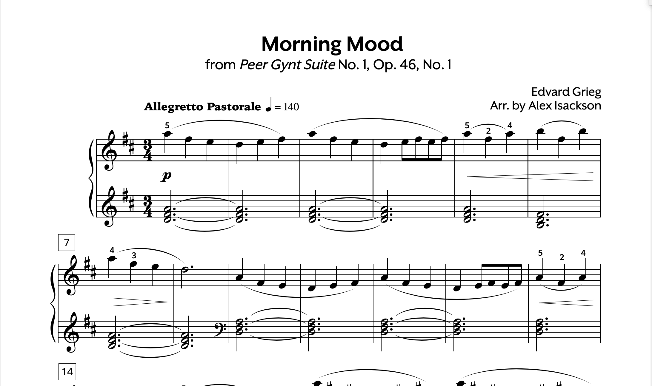 Grieg Morning Mood Store Preview